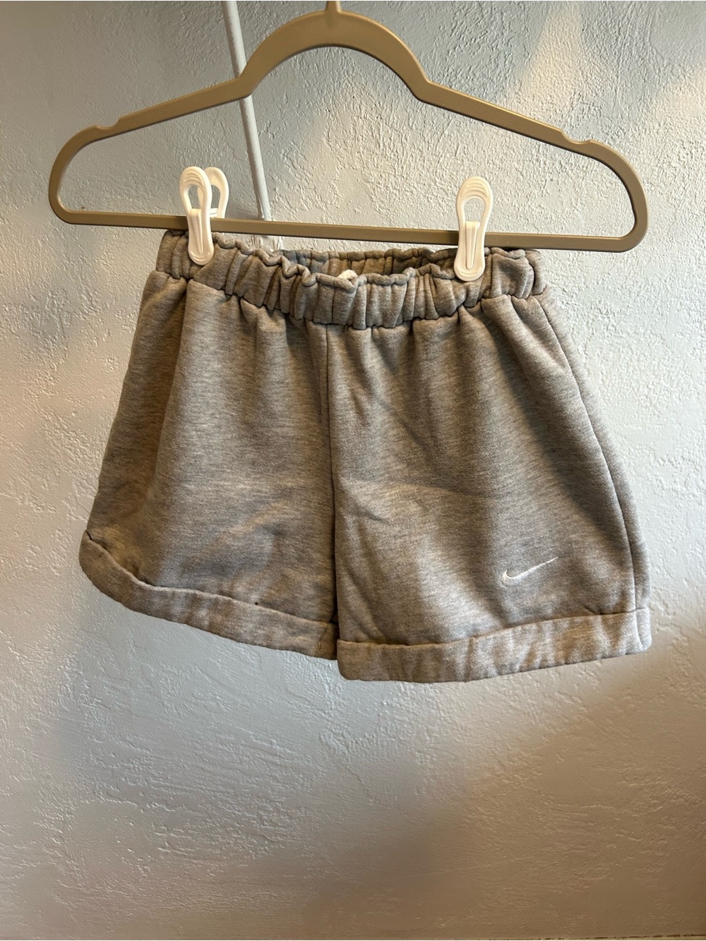 Nike Kids Grey Fleece Elastic-Waist Shorts